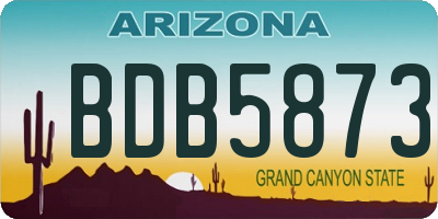 AZ license plate BDB5873