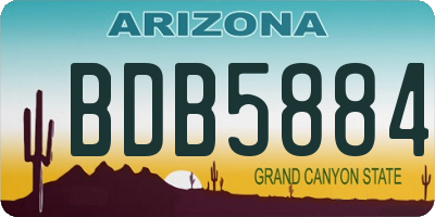 AZ license plate BDB5884