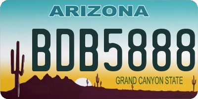 AZ license plate BDB5888