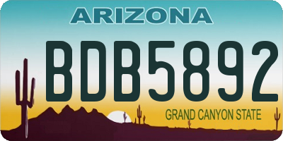 AZ license plate BDB5892