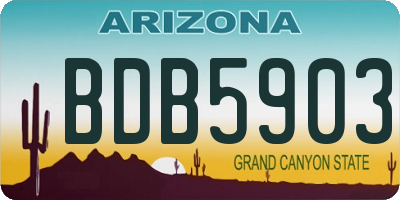 AZ license plate BDB5903