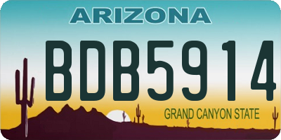 AZ license plate BDB5914