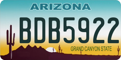 AZ license plate BDB5922