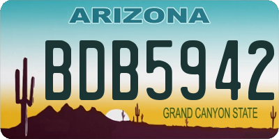 AZ license plate BDB5942