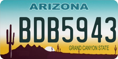 AZ license plate BDB5943