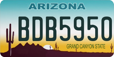 AZ license plate BDB5950