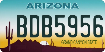 AZ license plate BDB5956