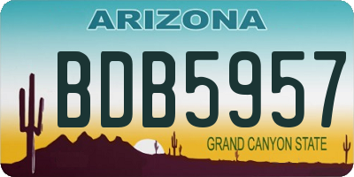 AZ license plate BDB5957