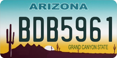 AZ license plate BDB5961