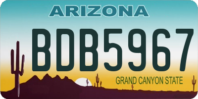 AZ license plate BDB5967