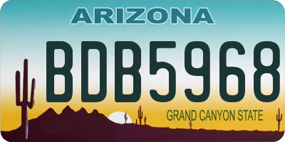 AZ license plate BDB5968