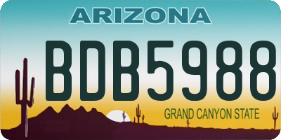 AZ license plate BDB5988