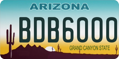 AZ license plate BDB6000