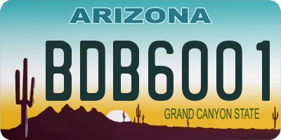 AZ license plate BDB6001