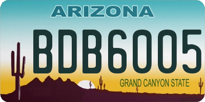 AZ license plate BDB6005