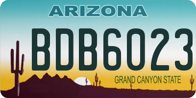 AZ license plate BDB6023