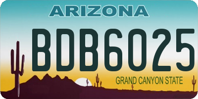 AZ license plate BDB6025