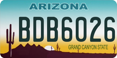 AZ license plate BDB6026