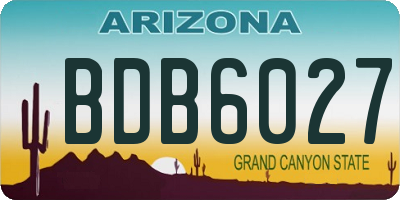 AZ license plate BDB6027