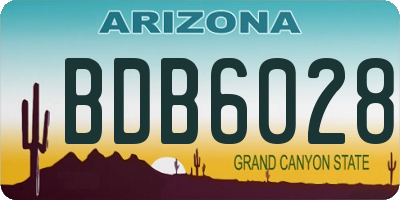 AZ license plate BDB6028