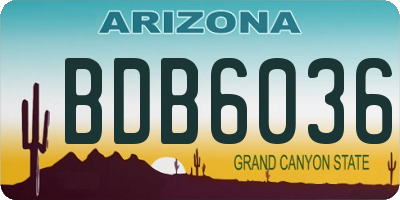 AZ license plate BDB6036