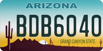 AZ license plate BDB6040