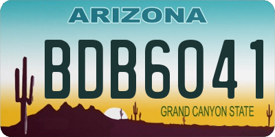 AZ license plate BDB6041