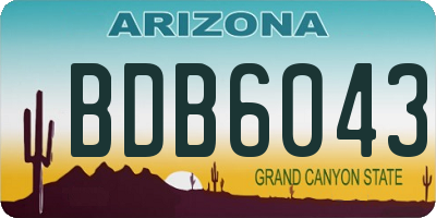 AZ license plate BDB6043