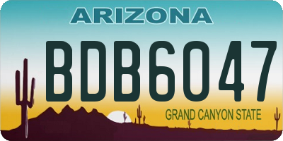 AZ license plate BDB6047