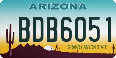 AZ license plate BDB6051