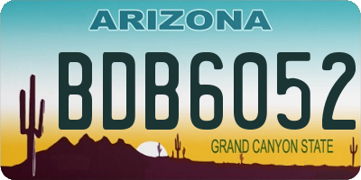 AZ license plate BDB6052