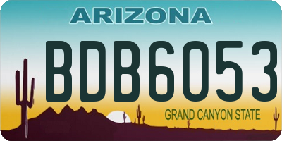 AZ license plate BDB6053