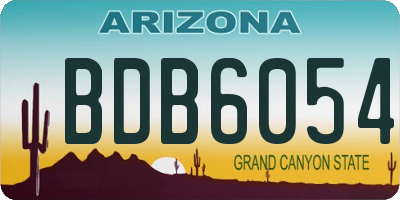 AZ license plate BDB6054