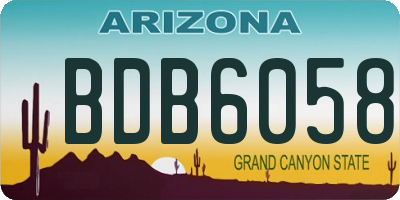 AZ license plate BDB6058