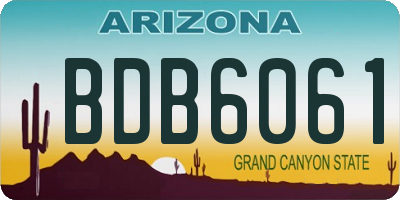 AZ license plate BDB6061