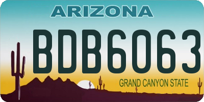 AZ license plate BDB6063