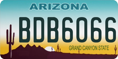 AZ license plate BDB6066