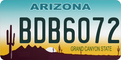 AZ license plate BDB6072