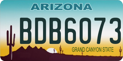 AZ license plate BDB6073