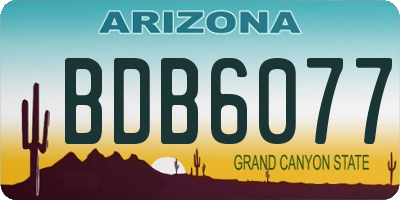 AZ license plate BDB6077