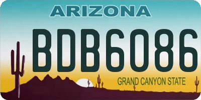 AZ license plate BDB6086