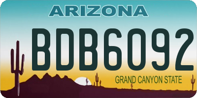 AZ license plate BDB6092