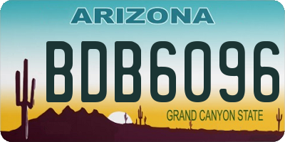 AZ license plate BDB6096