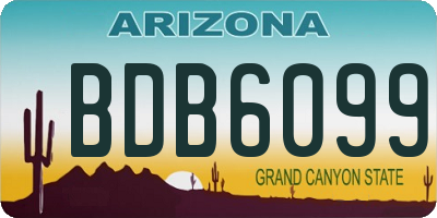 AZ license plate BDB6099