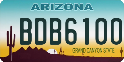 AZ license plate BDB6100