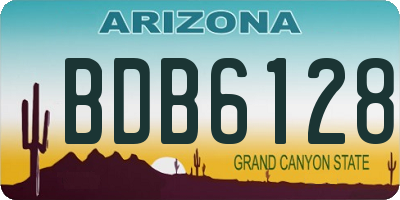 AZ license plate BDB6128