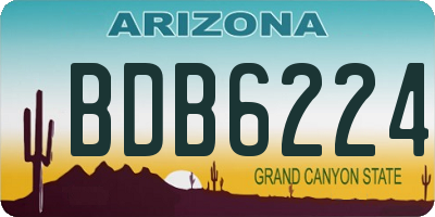 AZ license plate BDB6224