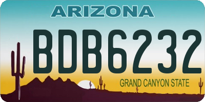 AZ license plate BDB6232