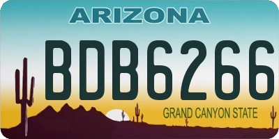 AZ license plate BDB6266