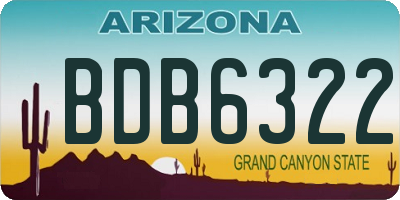 AZ license plate BDB6322